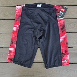 TYR Durafast Elite Surge Swimsuit Men’s Jammer Black/red Splice Sz 32 NEW
